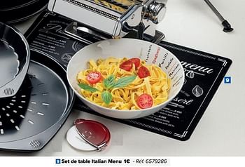 Promotions Set de table italian menu - Produit maison - Carrefour  - Valide de 24/02/2021 à 08/03/2021 chez Carrefour