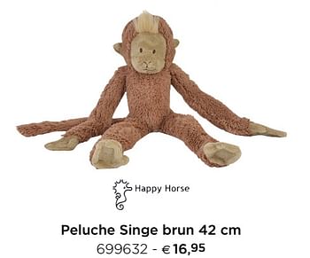 Promotions Peluche singe brun - Happy Horse - Valide de 15/02/2021 à 31/12/2021 chez Dreambaby