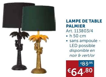 Promotions Lampe de table palmier - Produit maison - Zelfbouwmarkt - Valide de 02/03/2021 à 29/03/2021 chez Zelfbouwmarkt