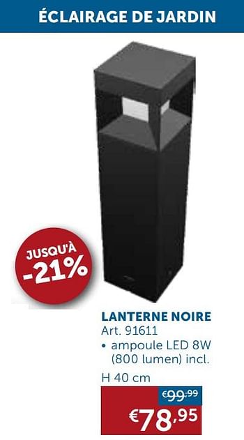 Promotions Lanterne noire - Produit maison - Zelfbouwmarkt - Valide de 02/03/2021 à 29/03/2021 chez Zelfbouwmarkt