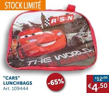 Promotions Cars lunchbags - Cars - Valide de 02/03/2021 à 29/03/2021 chez Zelfbouwmarkt