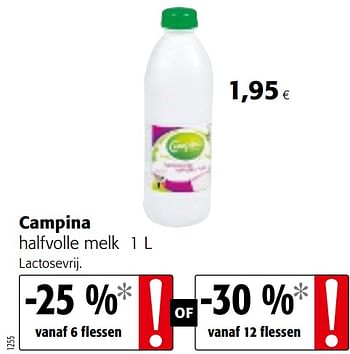Promoties Campina halfvolle melk - Campina - Geldig van 24/02/2021 tot 09/03/2021 bij Colruyt