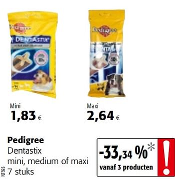 Promoties Pedigree dentastix mini, medium of maxi - Pedigree - Geldig van 24/02/2021 tot 09/03/2021 bij Colruyt