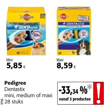 Promotions Pedigree dentastix mini, medium of maxi - Pedigree - Valide de 24/02/2021 à 09/03/2021 chez Colruyt