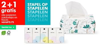 Lokken beven jam Huismerk - Hema Papieren zakdoekjes en tissues - Promotie bij Hema