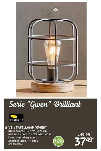 Promoties Tafellamp gwen - Brilliant - Geldig van 03/03/2021 tot 15/03/2021 bij Brico