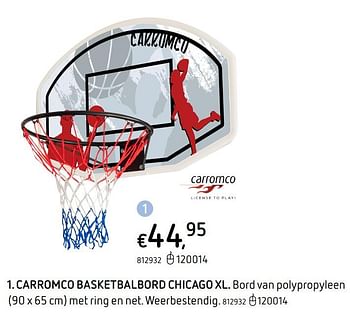 Promoties Carromco basketbalbord chicago xl - Carromco - Geldig van 08/03/2021 tot 30/06/2021 bij Dreamland