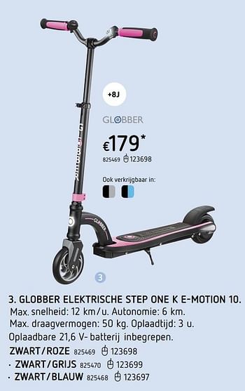 Promoties Globber elektrische step one k e-motion 10 zwart/grijs - Globber - Geldig van 08/03/2021 tot 30/06/2021 bij Dreamland