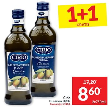 Promoties Cirio extra zuivere olijfolie - CIRIO - Geldig van 02/03/2021 tot 07/03/2021 bij Intermarche
