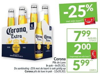 Promotions Corona pils de luxe - Corona Extra - Valide de 02/03/2021 à 07/03/2021 chez Intermarche