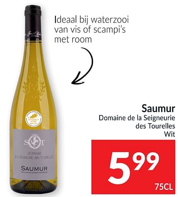 Promoties Saumur domaine de la seigneurie des tourelles wit - Witte wijnen - Geldig van 02/03/2021 tot 07/03/2021 bij Intermarche