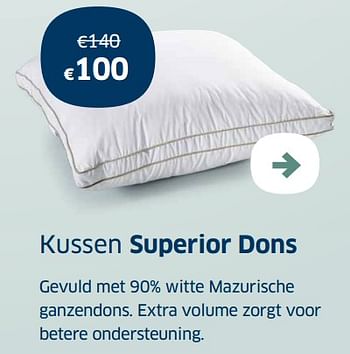Promoties Kussen superior dons - Huismerk - Sleeplife - Geldig van 12/03/2021 tot 27/03/2021 bij Sleeplife