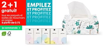 Promotions Paquets et boîtes de mouchoirs en papier - Produit maison - Hema - Valide de 24/02/2021 à 09/03/2021 chez Hema