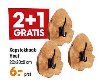 Promotions Kapstokhaak hout - Produit maison - Kwantum - Valide de 01/03/2021 à 14/03/2021 chez Kwantum