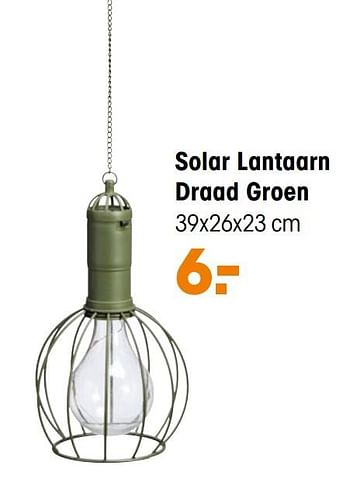 Promoties Solar lantaarn draad groen - Huismerk - Kwantum - Geldig van 01/03/2021 tot 14/03/2021 bij Kwantum