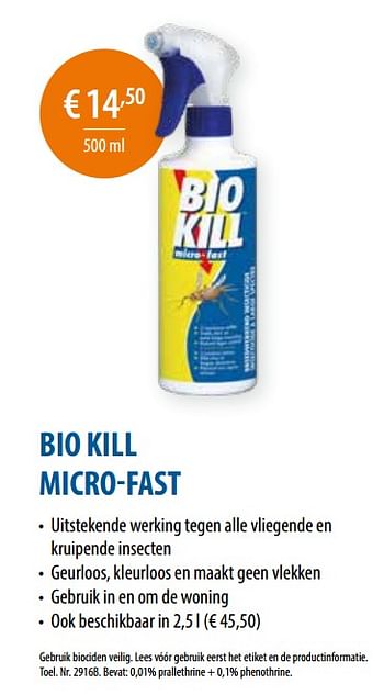 Promoties Bio kill micro-fast - BSI - Geldig van 21/02/2021 tot 30/10/2021 bij Multi Bazar