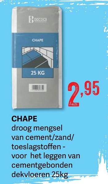 Promoties Chape - Coeck - Geldig van 24/02/2021 tot 11/03/2021 bij Bouwcenter Frans Vlaeminck