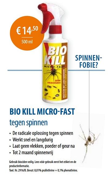 Promoties Bio kill micro-fast tegen spinnen - BSI - Geldig van 21/02/2021 tot 30/10/2021 bij Multi Bazar