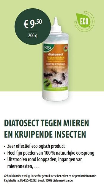Promotions Diatosect tegen mieren en kruipende insecten - BSI - Valide de 21/02/2021 à 30/10/2021 chez Multi Bazar