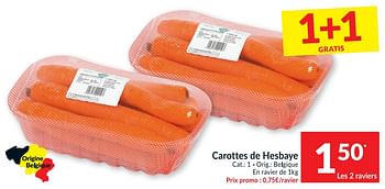 Promotions Carottes de hesbaye - Produit maison - Intermarche - Valide de 02/03/2021 à 07/03/2021 chez Intermarche
