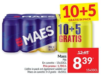 Promotions Maes pils - Maes - Valide de 02/03/2021 à 07/03/2021 chez Intermarche