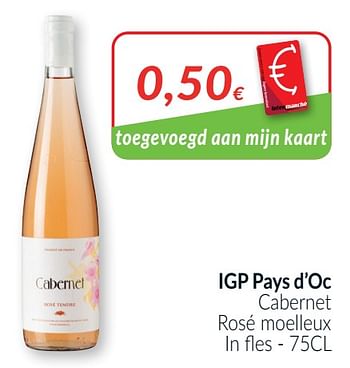 Promotions Igp pays d`oc cabernet rosé moelleux - Vins rosé - Valide de 01/03/2021 à 31/03/2021 chez Intermarche