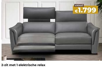 Promoties 2-zit met 1 elektrische relax - Huismerk - Euroshop - Geldig van 25/02/2021 tot 30/06/2021 bij Euro Shop