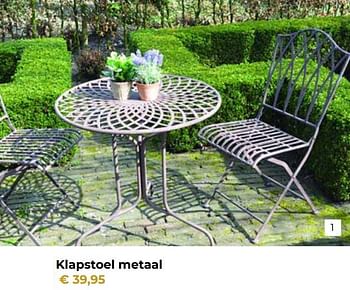 Promotions Klapstoel metaal - Produit Maison - Euroshop - Valide de 25/02/2021 à 30/06/2021 chez Euro Shop