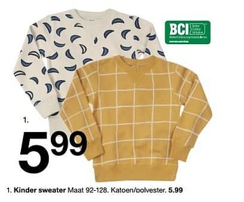 Promotions Kinder sweater - Produit maison - Zeeman  - Valide de 27/02/2021 à 05/03/2021 chez Zeeman