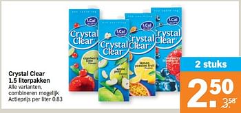 Promotions Crystal clear alle varianten - Crystal Clear - Valide de 01/03/2021 à 07/03/2021 chez Albert Heijn