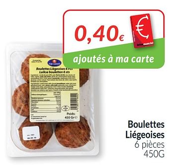 Promotions Boulettes liégeoises - Produit maison - Intermarche - Valide de 01/03/2021 à 31/03/2021 chez Intermarche