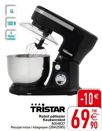 Promoties Tristar robot pâtissier keukenrobot mx4837 - Tristar - Geldig van 02/03/2021 tot 08/03/2021 bij Cora