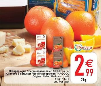 Promoties Oranges à jus - perssinaasappelen moro ou - of oranges à déguster - eetsinaasappelen tarocco - Huismerk - Cora - Geldig van 02/03/2021 tot 08/03/2021 bij Cora