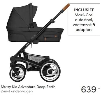 Promoties Mutsy nio adventure deep earth 2-in-1 kinderwagen - Mutsy - Geldig van 28/02/2021 tot 06/03/2021 bij Baby & Tiener Megastore