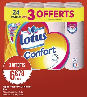 Promotions Papier toilette lotus confort rose - Lotus Nalys - Valide de 01/03/2021 à 14/03/2021 chez Super Casino