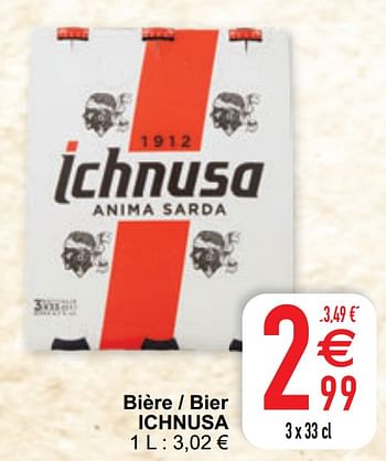 Promotions Bière - bier ichnusa - Ichnusa - Valide de 02/03/2021 à 08/03/2021 chez Cora