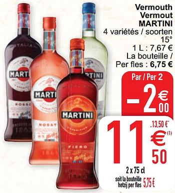 Promoties Vermouth vermout martini - Martini - Geldig van 02/03/2021 tot 08/03/2021 bij Cora