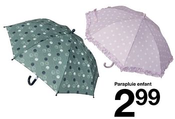 Promotions Parapluie enfant - Produit maison - Zeeman  - Valide de 27/02/2021 à 05/03/2021 chez Zeeman