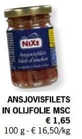 Promoties Ansjovisfilets in olijfolie msc - Nixe - Geldig van 01/03/2021 tot 04/04/2021 bij Lidl