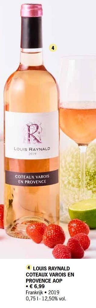 Promoties Louis raynald coteaux varois en provence aop - Rosé wijnen - Geldig van 01/03/2021 tot 04/04/2021 bij Lidl