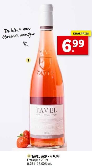 Promotions Tavel aop - Vins rosé - Valide de 01/03/2021 à 04/04/2021 chez Lidl