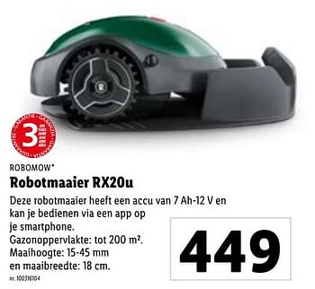 Promoties Robomow robotmaaier rx20u - Robomow - Geldig van 06/03/2021 tot 10/04/2021 bij Lidl