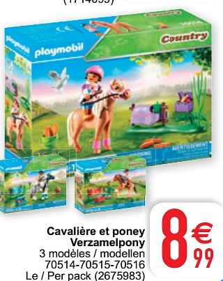 Promoties Cavalière et poney verzamelpony - Playmobil - Geldig van 02/03/2021 tot 15/03/2021 bij Cora