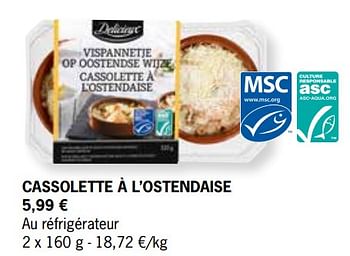 Promotions Cassolette à l`ostendaise - Delicieux - Valide de 01/03/2021 à 04/04/2021 chez Lidl