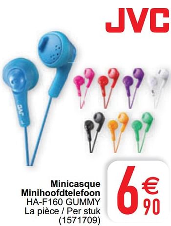 Promotions Jvc minicasque minihoofdtelefoon ha-f160 gummy - JVC - Valide de 02/03/2021 à 15/03/2021 chez Cora