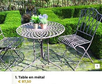 Promotions Table en métal - Produit Maison - Euroshop - Valide de 25/02/2021 à 30/06/2021 chez Euro Shop