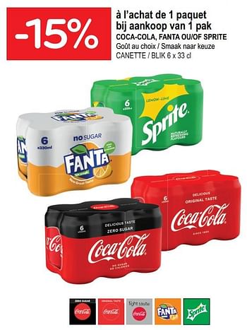 Promotions -15% à l`achat de 1 paquet coca-cola, fanta ou-of sprite - Produit maison - Alvo - Valide de 10/03/2021 à 23/03/2021 chez Alvo