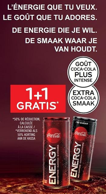 Promoties 1+1 gratis energy - Coca Cola - Geldig van 10/03/2021 tot 23/03/2021 bij Alvo