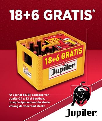 Promoties 18+6 gratis à l`achat de jupiler - Jupiler - Geldig van 10/03/2021 tot 23/03/2021 bij Alvo