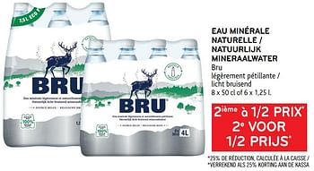 Promoties 2ième à 1-2 prix eau minérale naturelle bru - Bru - Geldig van 10/03/2021 tot 23/03/2021 bij Alvo